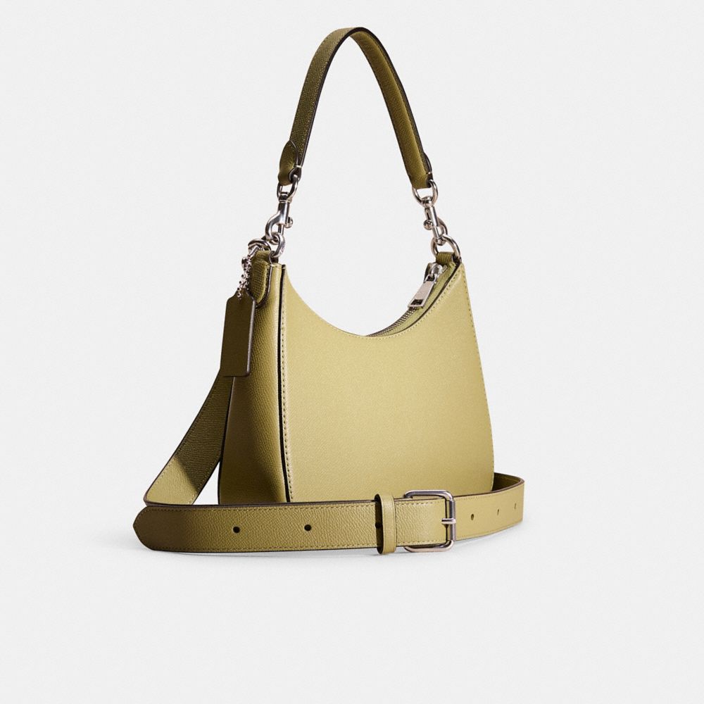 COACH®,Restored Hobo Crossbody With Signature Canvas,Olive,Angle View