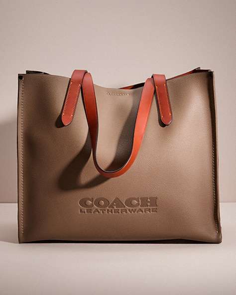 COACH®,RESTORED RELAY TOTE,Large,Dark Stone,Front View