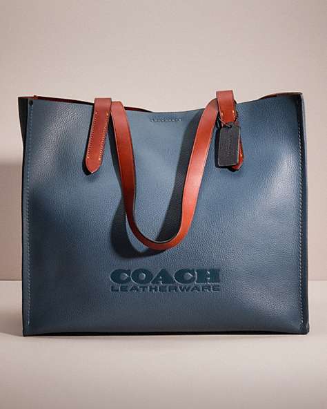 COACH®,RESTORED RELAY TOTE,Large,Denim,Front View