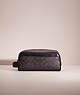 COACH®,RESTORED TRAVEL KIT IN SIGNATURE CANVAS,Charcoal,Front View