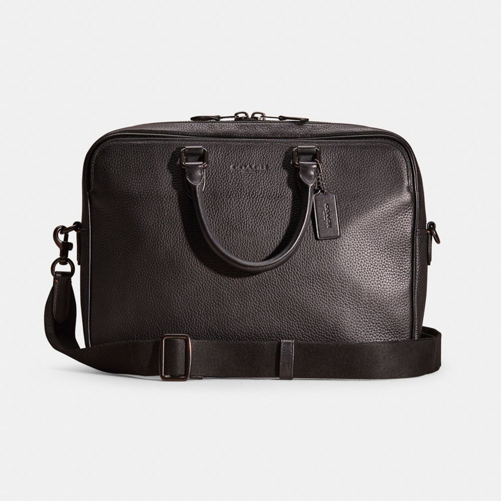 COACH®,RESTORED GOTHAM BRIEF,Black,Front View