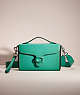 COACH®,RESTORED TABBY BOX BAG,Silver/Bright Green,Front View
