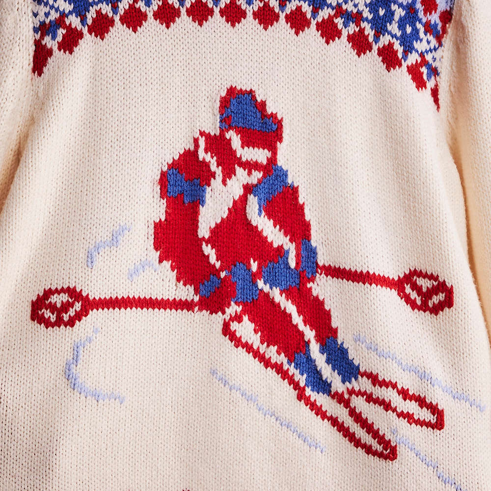 Shop Coach Restored Ski Fair Isle Knit Sweater In Cream