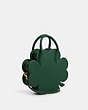 COACH®,CLOVER BAG IN REGENERATIVE LEATHER,Brass/Kelly Green,Angle View
