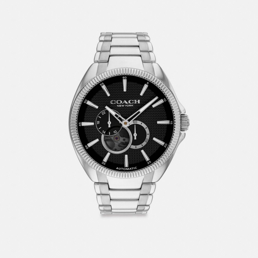COACH®,JACKSON AUTOMATIC WATCH, 45MM,Stainless Steel,Front View