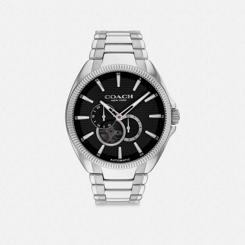 Shop Coach Jackson Automatic Watch, 45mm In Stainless Steel