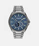 COACH®,JACKSON AUTOMATIC WATCH, 45MM,Grey/Blue,Front View