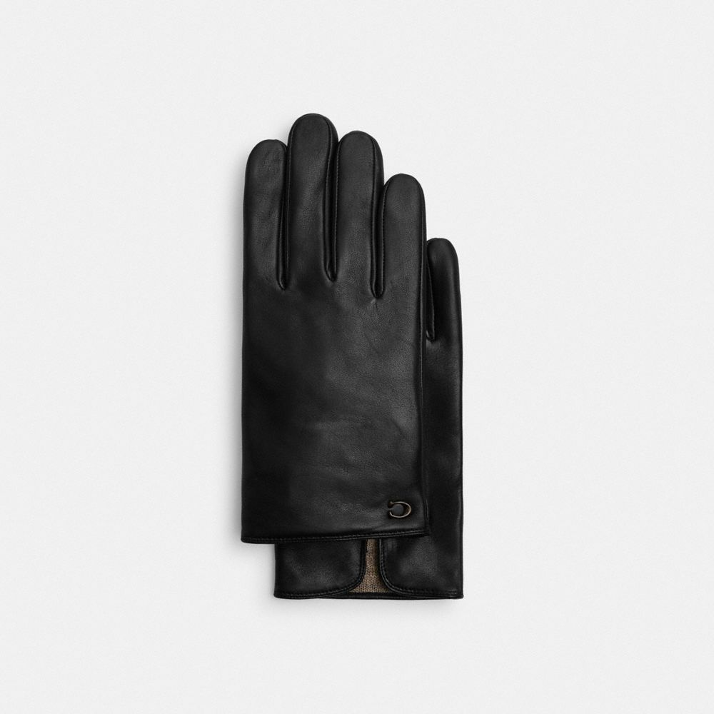 Coach leather gloves mens on sale