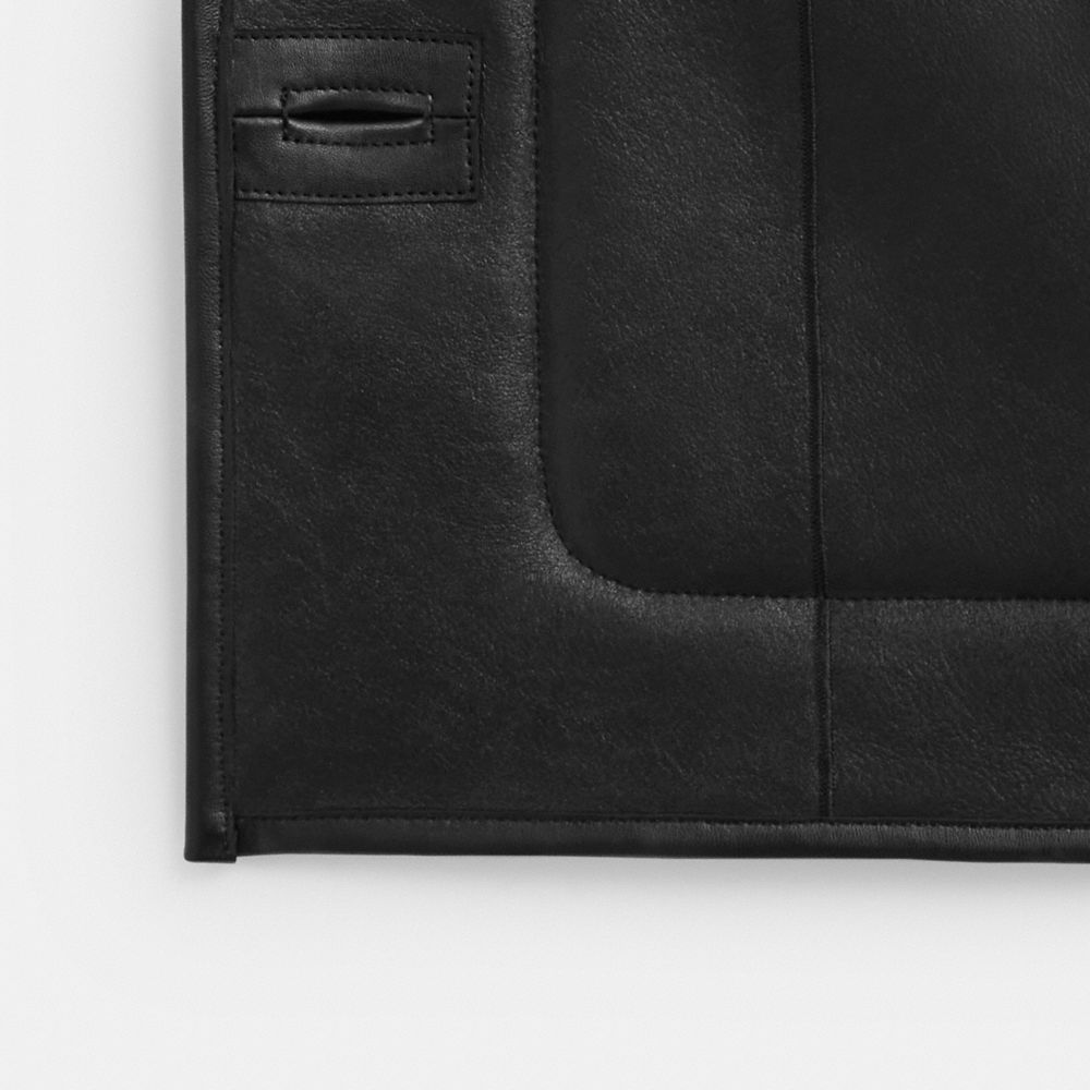COACH®,MANTEAU EN MOUTON RETOURNÉ DUVETEUX,Noir,Inside View,Top View