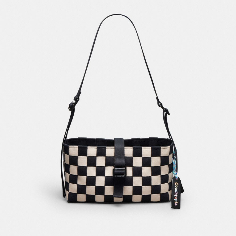 Woven Checkerboard Shoulder Bag Coachtopia