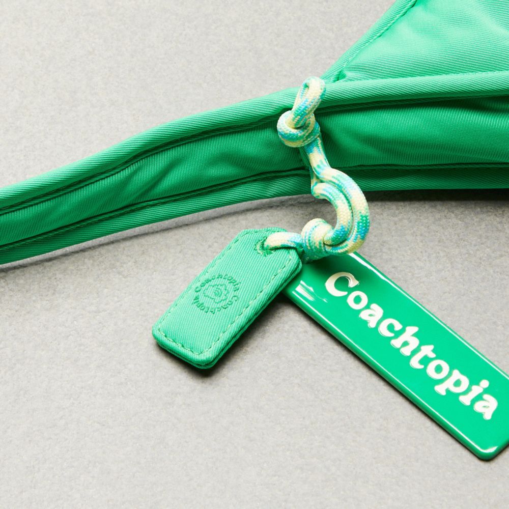 COACH®,Coachtopia Loop Ergo Bag With Cloud Quilting,Lining Polyester,Shoulder Bag,Plastic,Logo,Tag Embellishment,Casual,Green