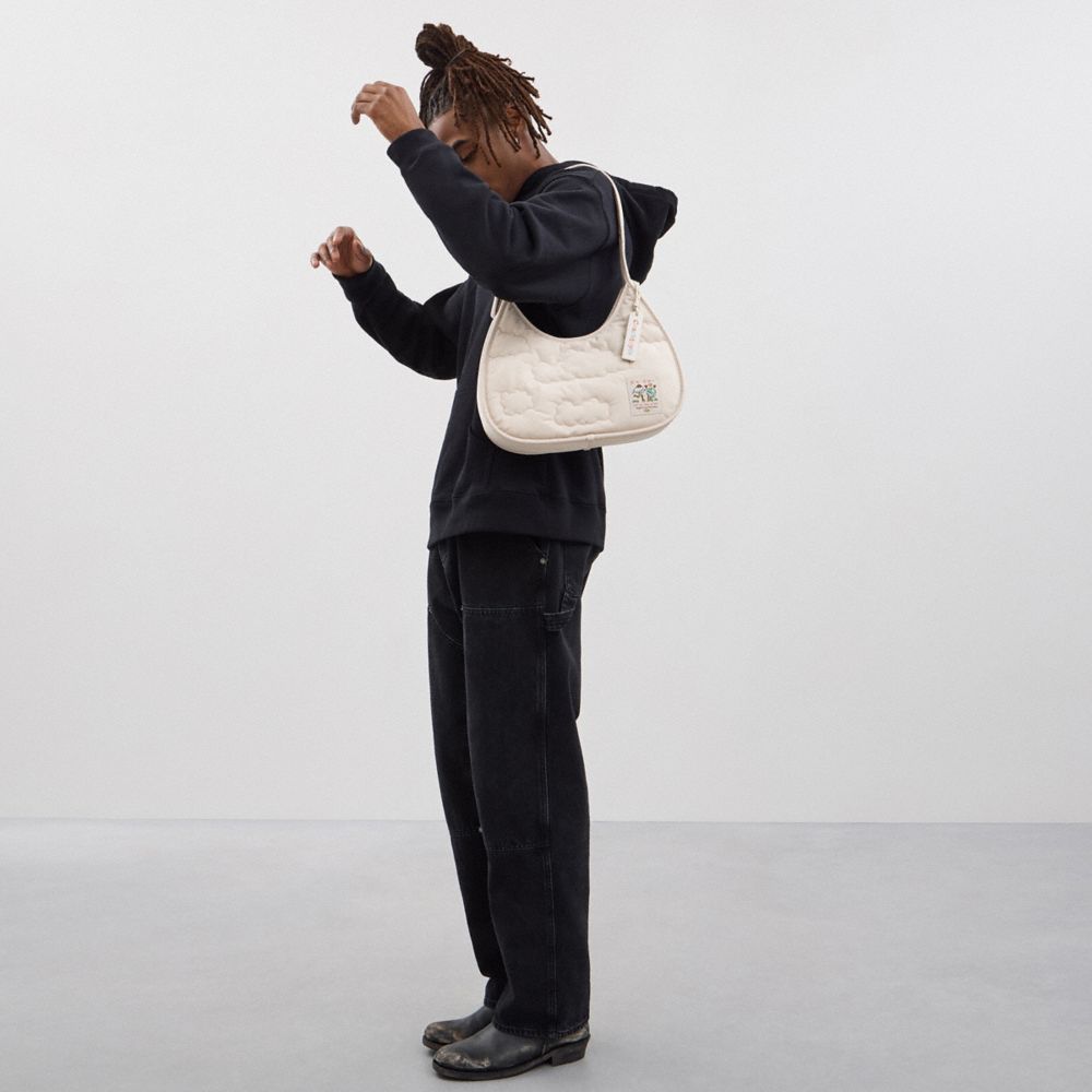 COACH®,Coachtopia Loop Ergo Bag With Cloud Quilting,Lining Polyester,Shoulder Bag,Plastic,Logo,Tag Embellishment,Casual,,Detail View