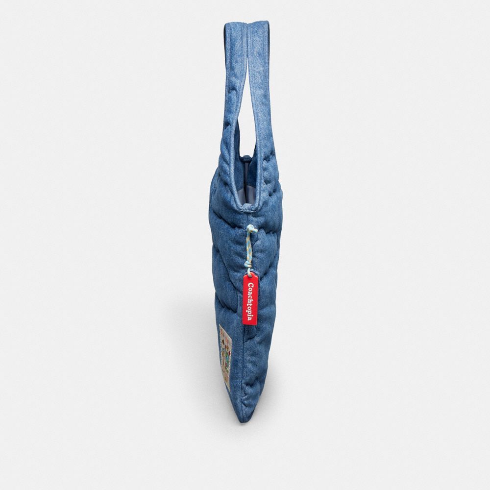 Coach Flache Tote Mit Wolkensteppung In Blue