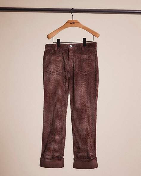 COACH®,RESTORED CORDUROY PANTS,cotton,Dark Teak,Front View