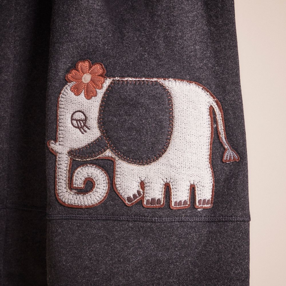 COACH®,Restored Jersey Skirt With Coverstitch Detail,Cotton,A-Line,Drawstring,Ruched,Casual,Gray,Scale View