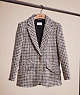 COACH®,RESTORED RELAXED SUMMER BLAZER,Cotton/Polyester,Black/Cream,Front View