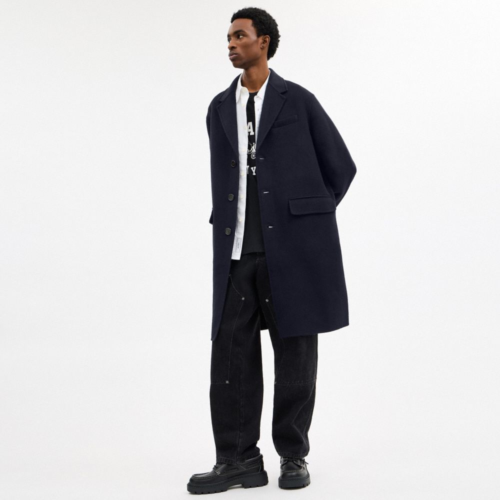Coach Double Faced Wool Coat In Animal Print