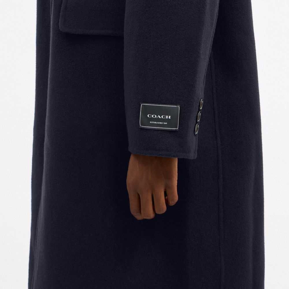Coach Double Faced Wool Coat In Animal Print