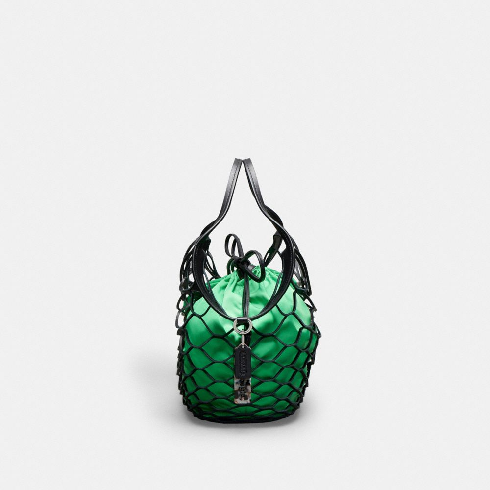 COACH®,Basket Bag In Regenerative Leather,Shoulder Bag,Plastic,Embossed,Logo,Casual,Green,Group View