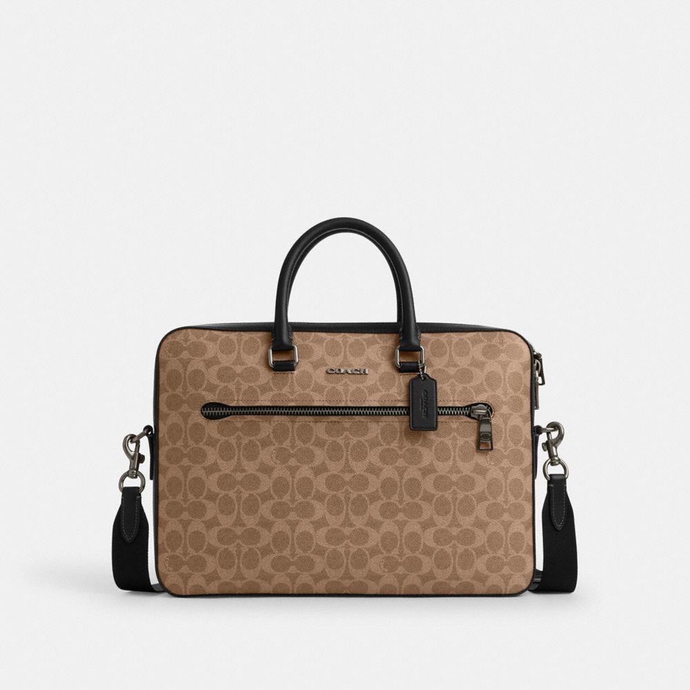 COACH®,Toile exclusive,Qb/Havane/Noir,Front View