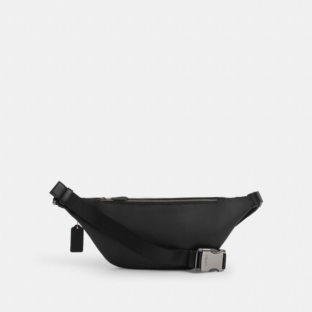 COACH®,Warren Belt Bag In Signature Canvas,Canvas,Belt Bag,Casual,Black,Back View