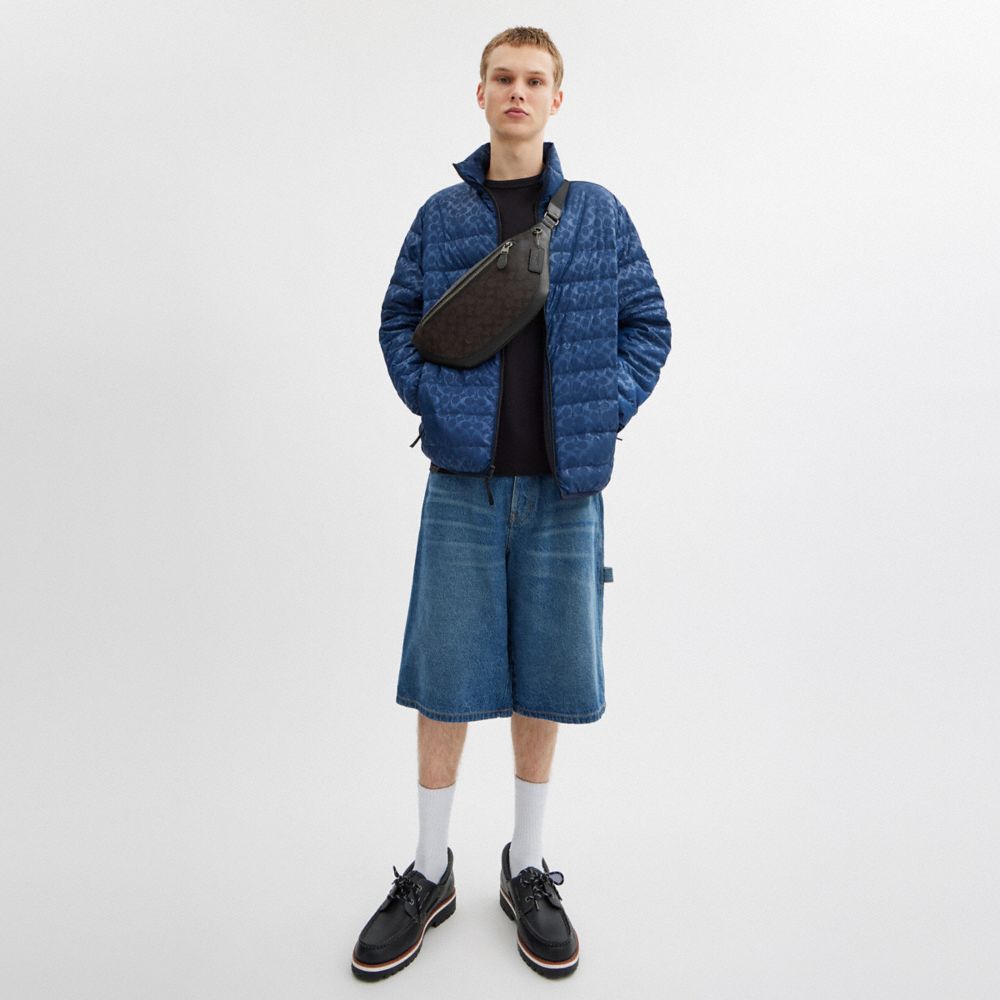 COACH®,Warren Belt Bag In Signature Canvas,Canvas,Belt Bag,Casual,Black,Detail View