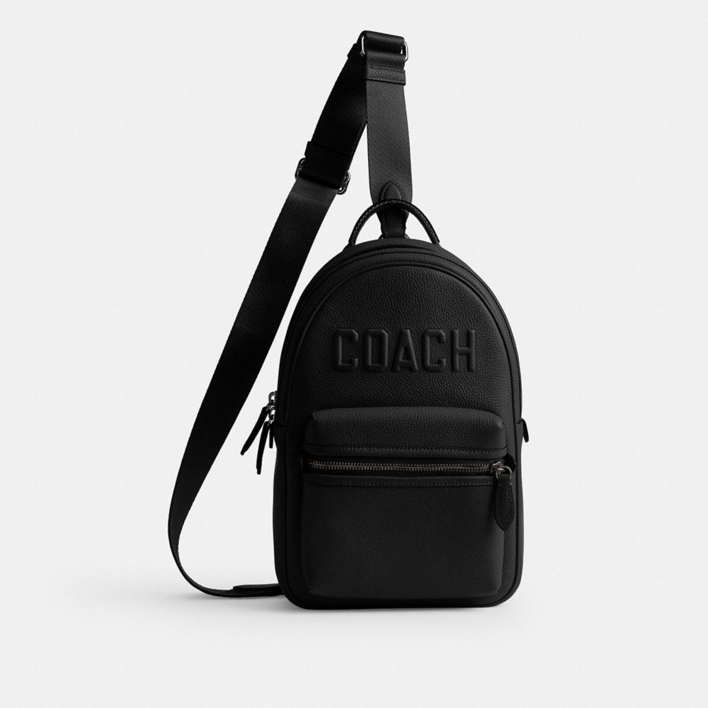 COACH®,チャーター パック・コーチ グラフィック,メッセンジャー&ボディバッグ,ﾌﾞﾗｯｸ