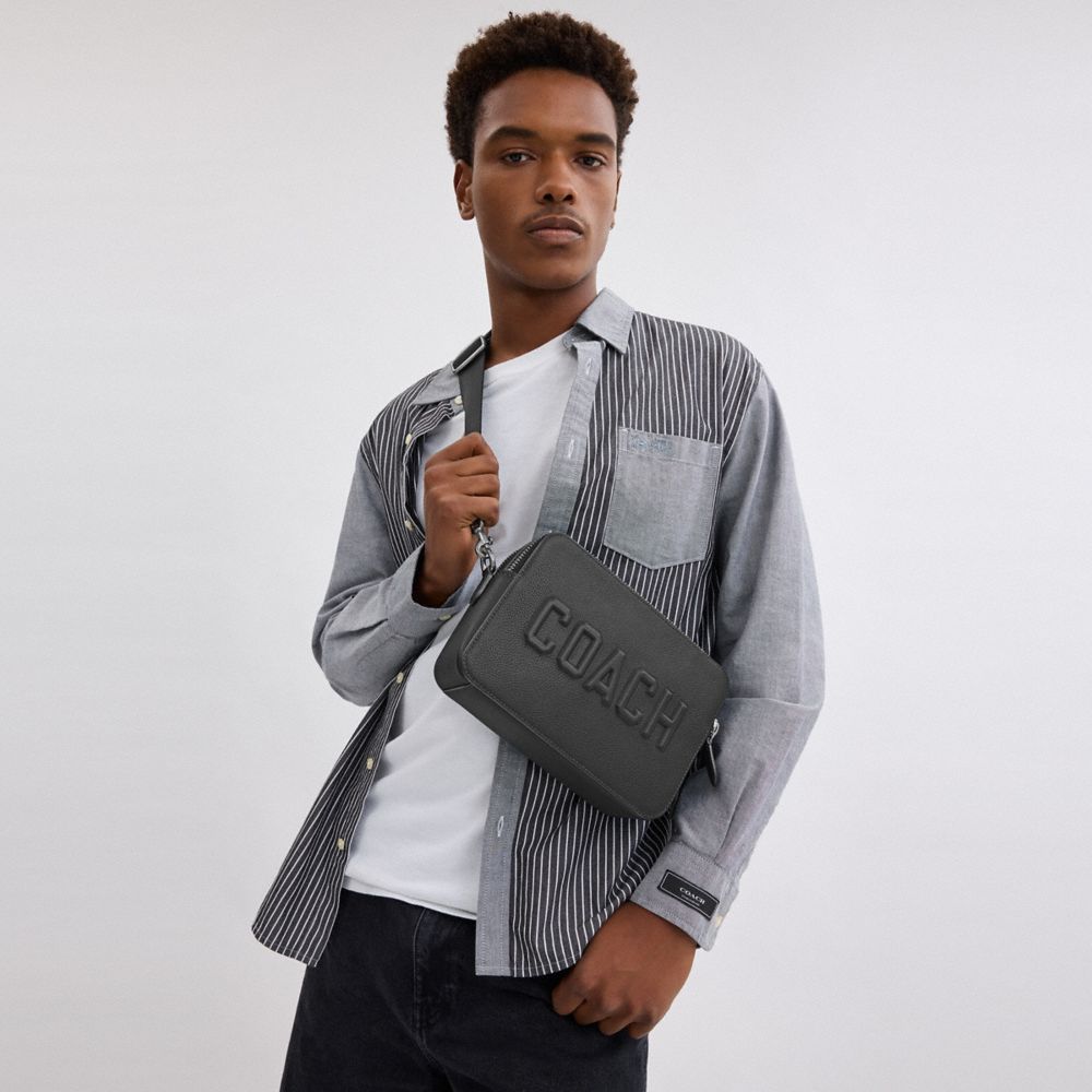 Coach Charter Crossbody Bag 24 With  Graphic In Charcoal