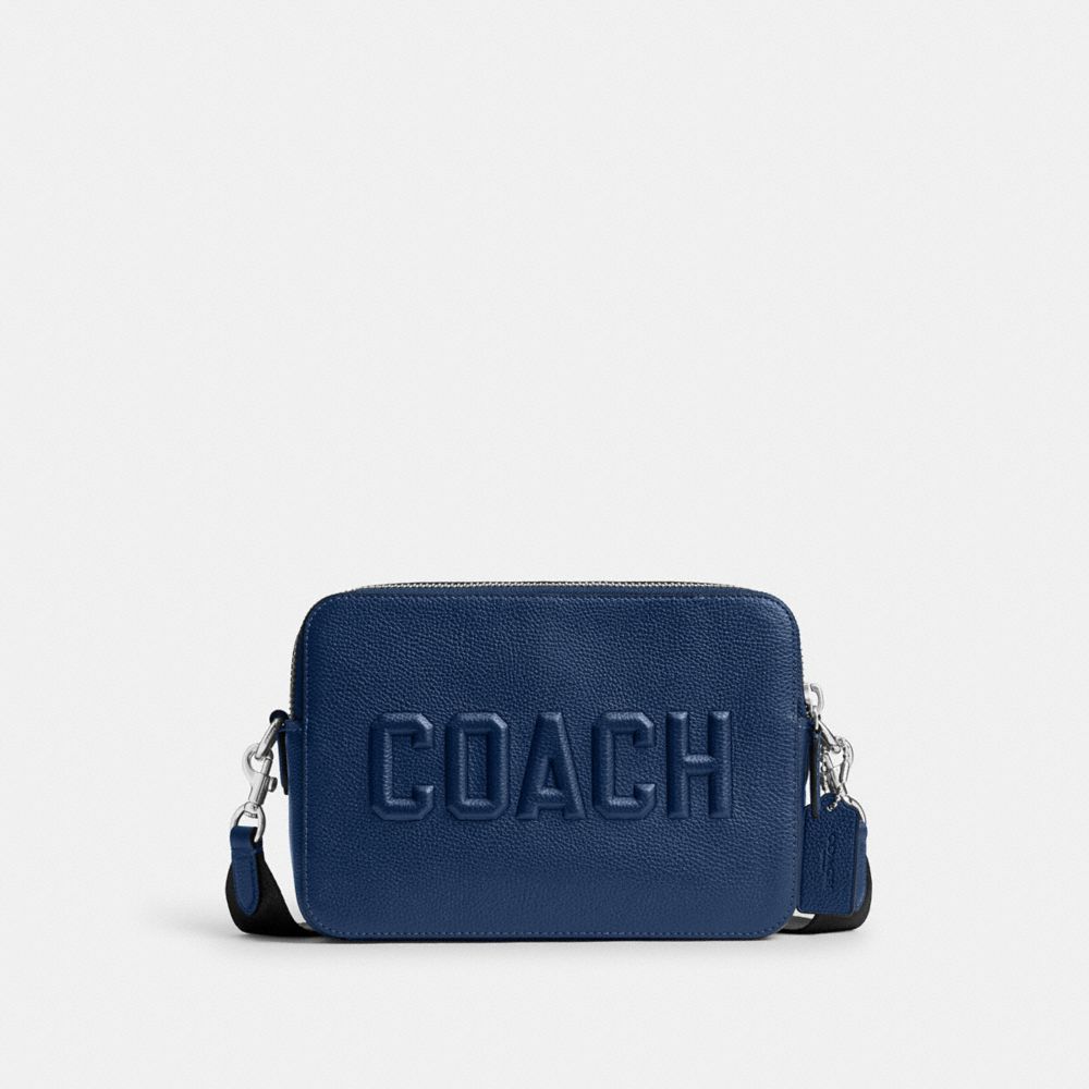 COACH®,Charter Crossbody Bag 24 With Coach Graphic,Crossbody,Casual,Navy,Front View image number 0