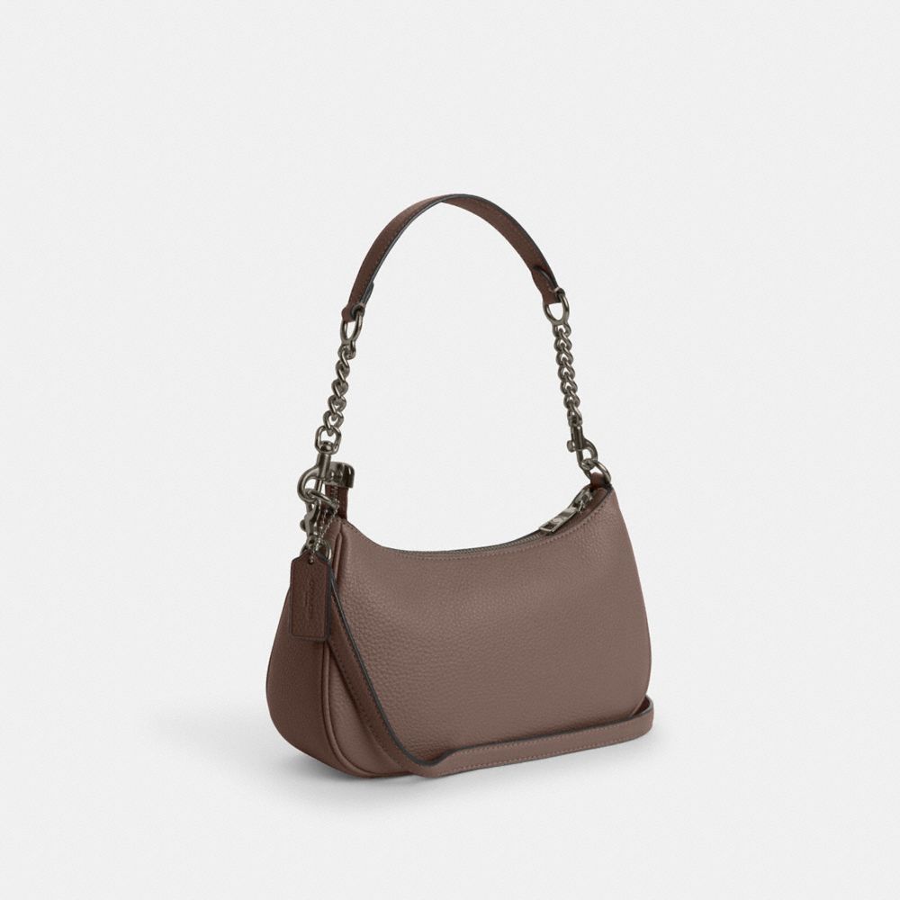 COACH®,SAC À PORTÉ-ÉPAULE TERI,Cuir galet,Qb/Pierre foncée,Angle View