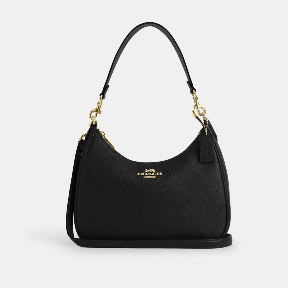 COACH®,Teri Hobo Bag,Shoulder Bag,Metal,Logo,Casual,Black,Front View image number 0