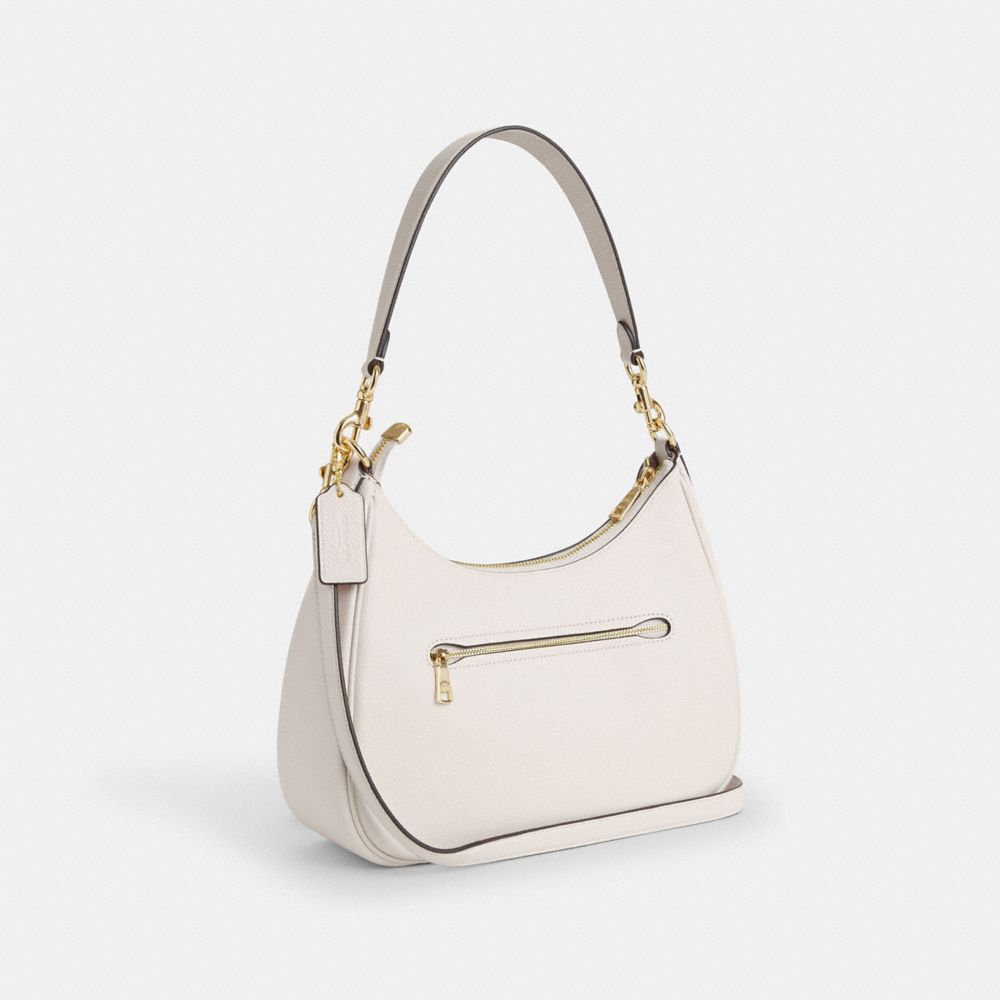 COACH®,Teri Hobo Bag,Shoulder Bag,Metal,Logo,Casual,White,Angle View