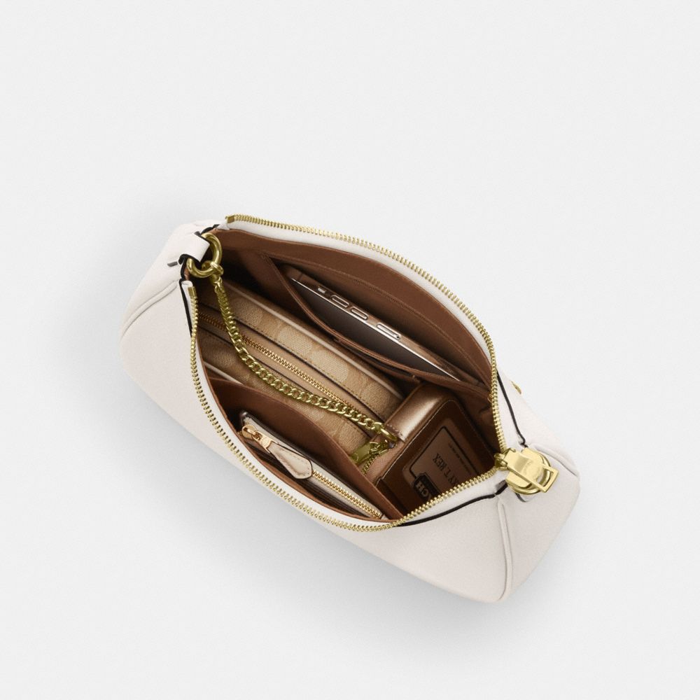 COACH®,Teri Hobo Bag,Shoulder Bag,Metal,Logo,Casual,White,Inside View,Top View