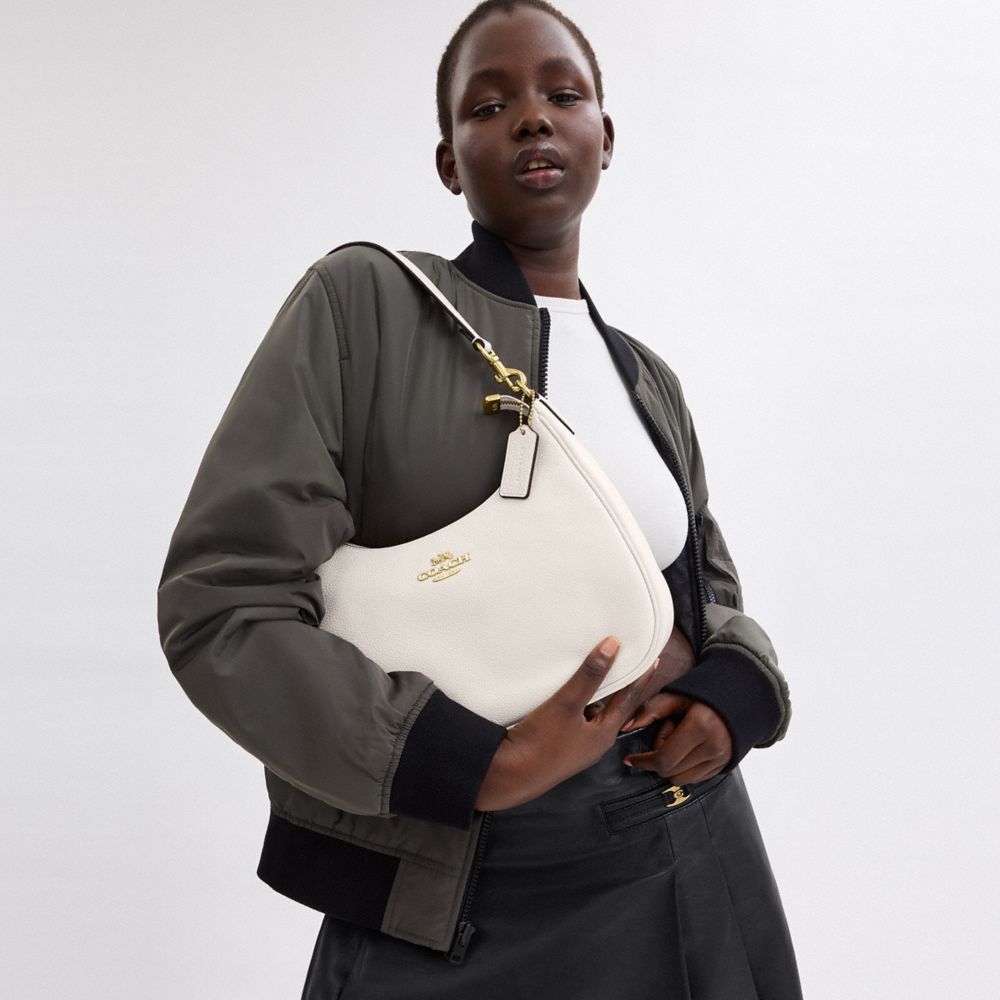 COACH®,Teri Hobo Bag,Shoulder Bag,Logo,Metal,Casual,White,Detail View