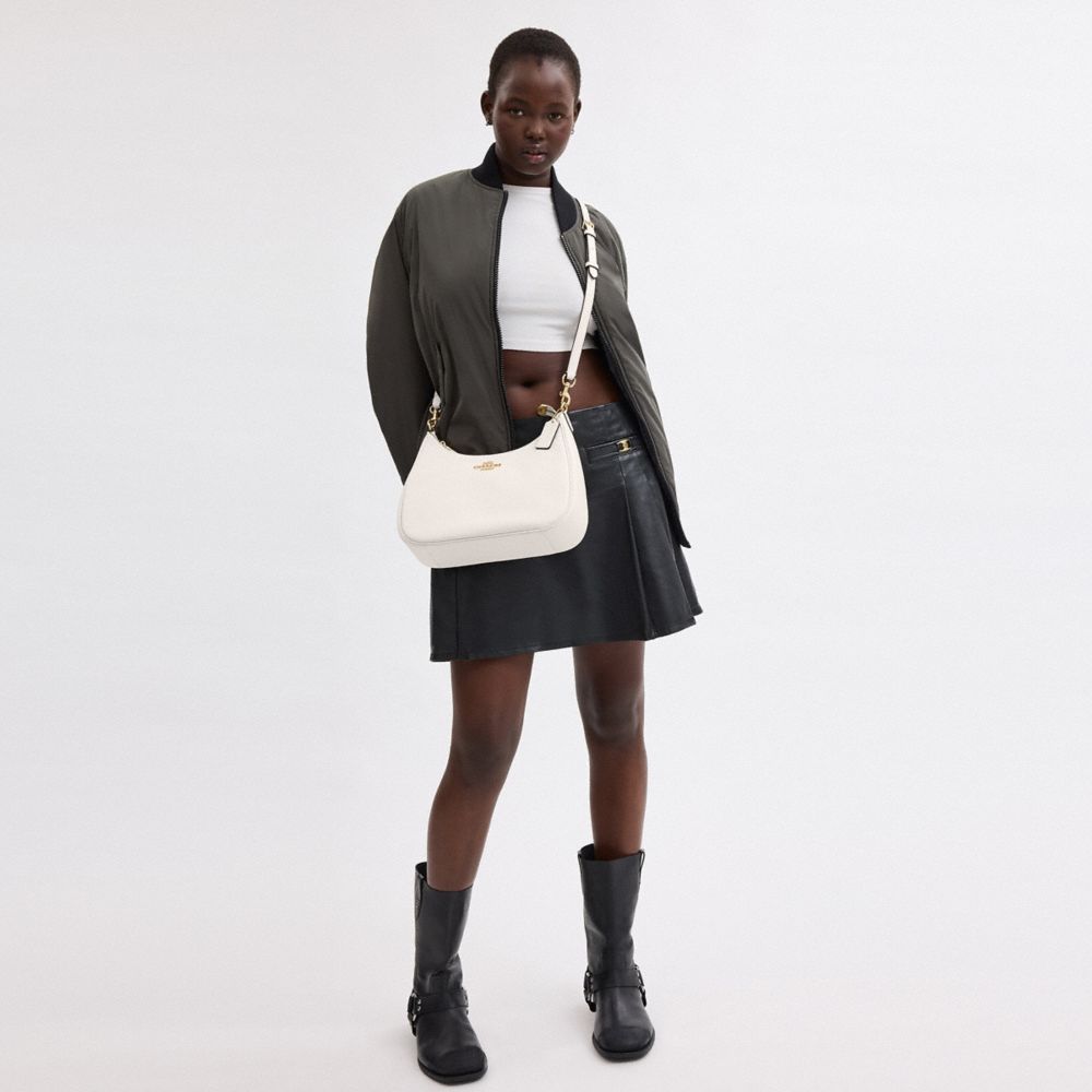 COACH®,Teri Hobo Bag,Shoulder Bag,Logo,Metal,Casual,White,Detail View