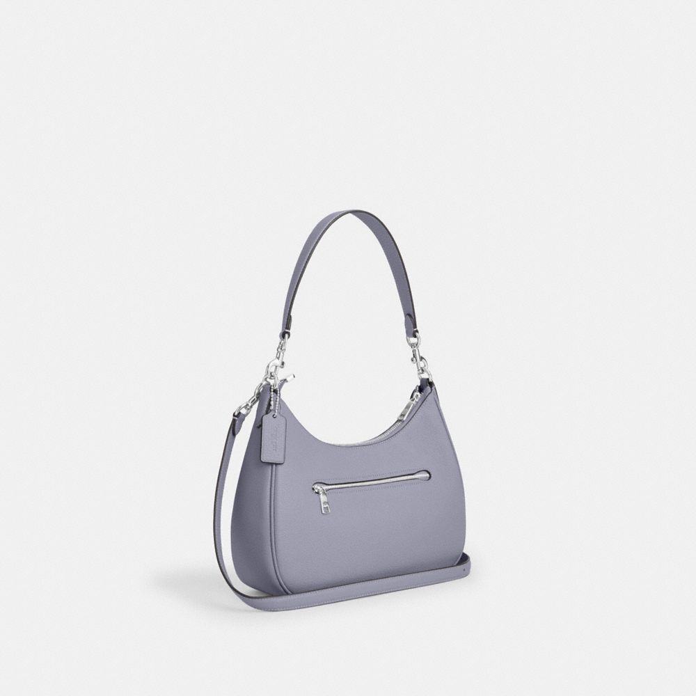 COACH®,Teri Hobo Bag,Shoulder Bag,Metal,Logo,Casual,Gray,Angle View