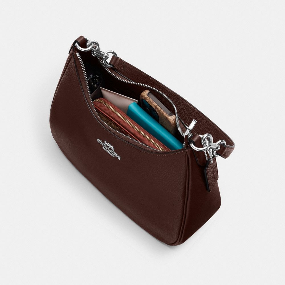 COACH®,Teri Hobo Bag,Shoulder Bag,Metal,Logo,Casual,Brown,Inside View,Top View