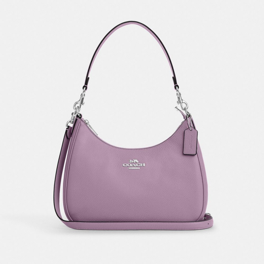 COACH®,Teri Hobo Bag,Shoulder Bag,Metal,Logo,Casual,Purple,Front View