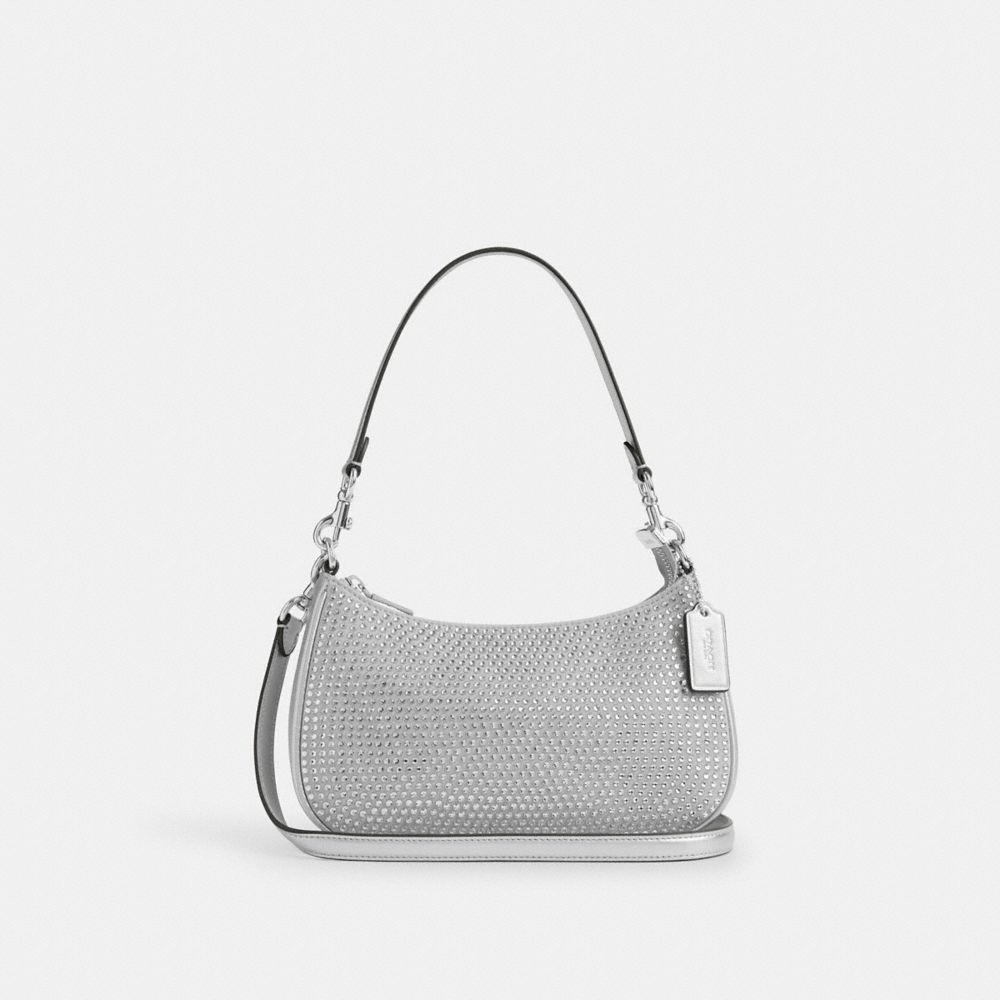 Silver Silver Teri Shoulder Bag With Crystal