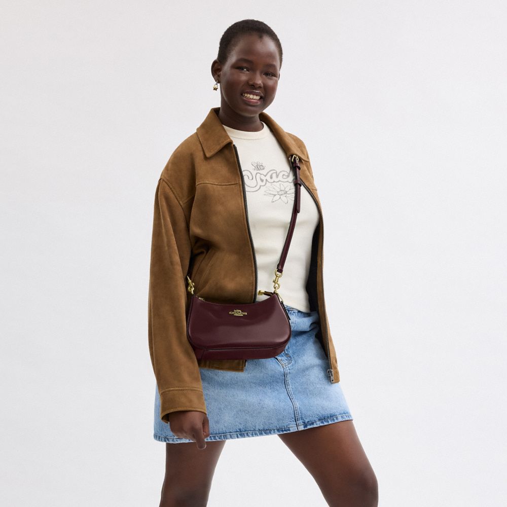 COACH®,Teri Shoulder Bag,Shoulder Bag,Logo,Casual,Maroon,Detail View