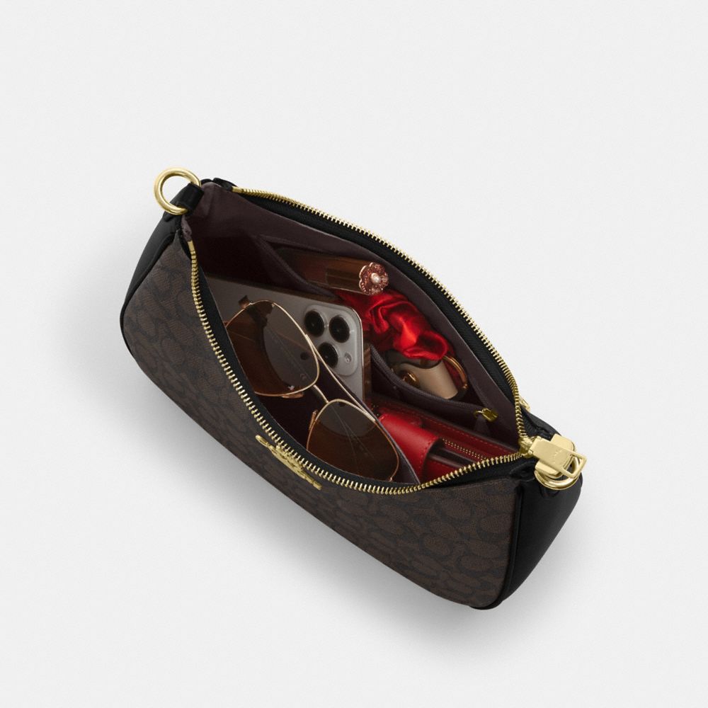 COACH®,SAC TERI HOBO EN TOILE EXCLUSIVE,Toile exclusive,Or/Noyer noir,Inside View,Top View