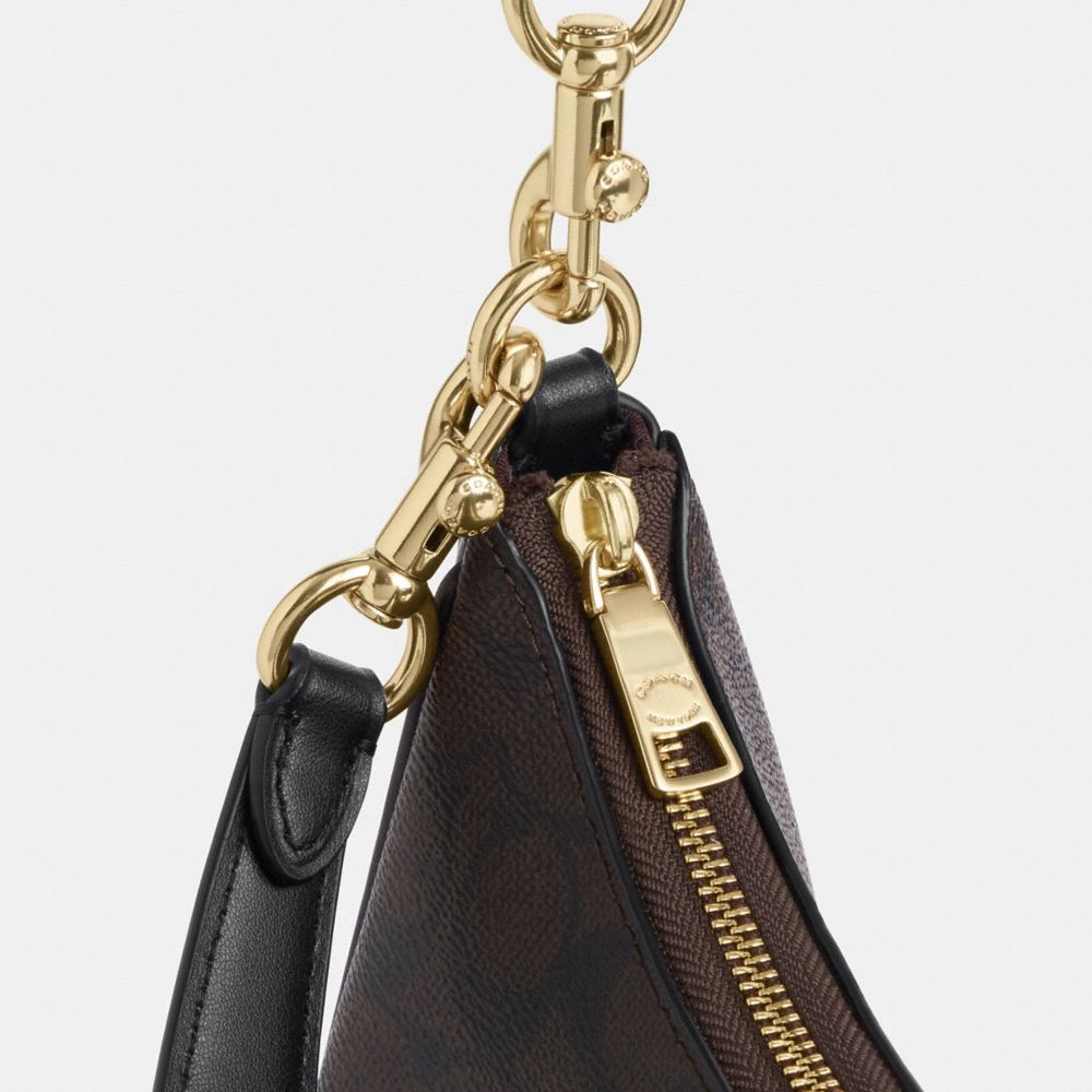 COACH®,Teri Hobo Bag In Signature Canvas,Shoulder Bag,Casual,Black,Closer View