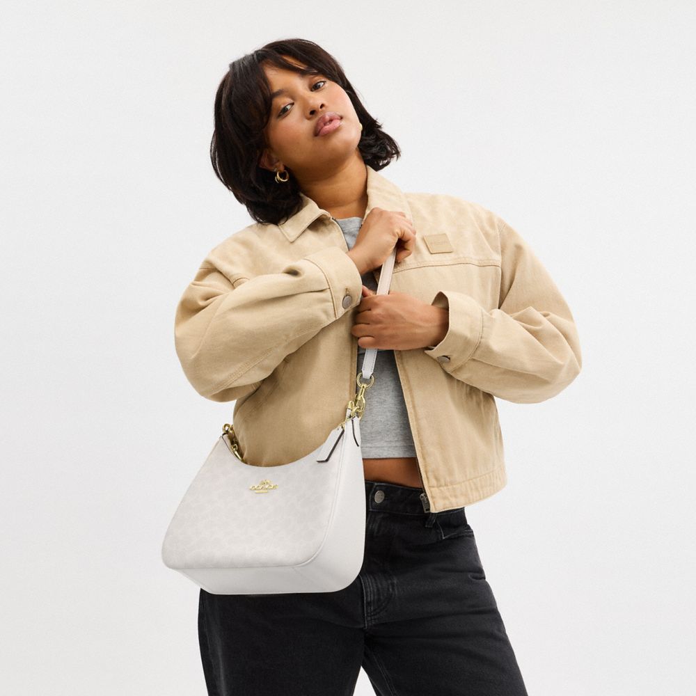 COACH®,Teri Hobo Bag In Signature Canvas,Shoulder Bag,Casual,