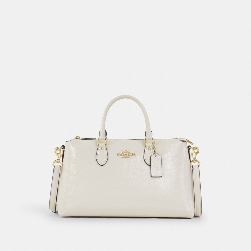 COACH®,Georgia Satchel Bag,Satchel,Logo,Work,Casual,Cream,Front View