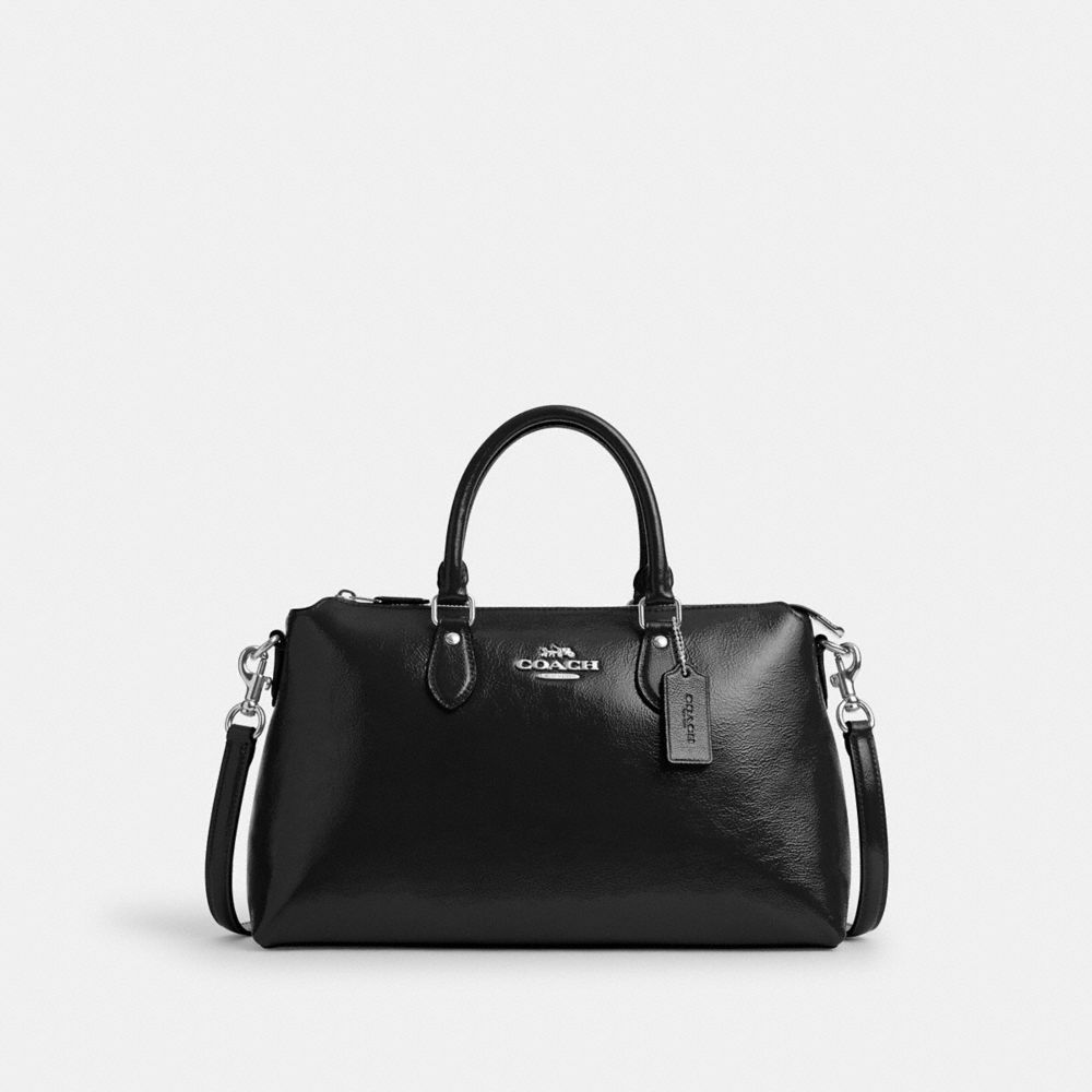 COACH®,Georgia Satchel Bag,Satchel,Logo,Work,Casual,Black,Front View