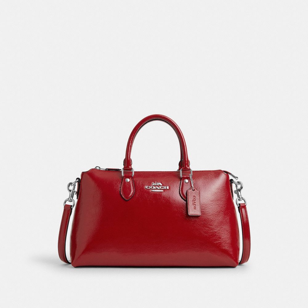 COACH®,Georgia Satchel Bag,Satchel,Logo,Work,Casual,Maroon,Front View