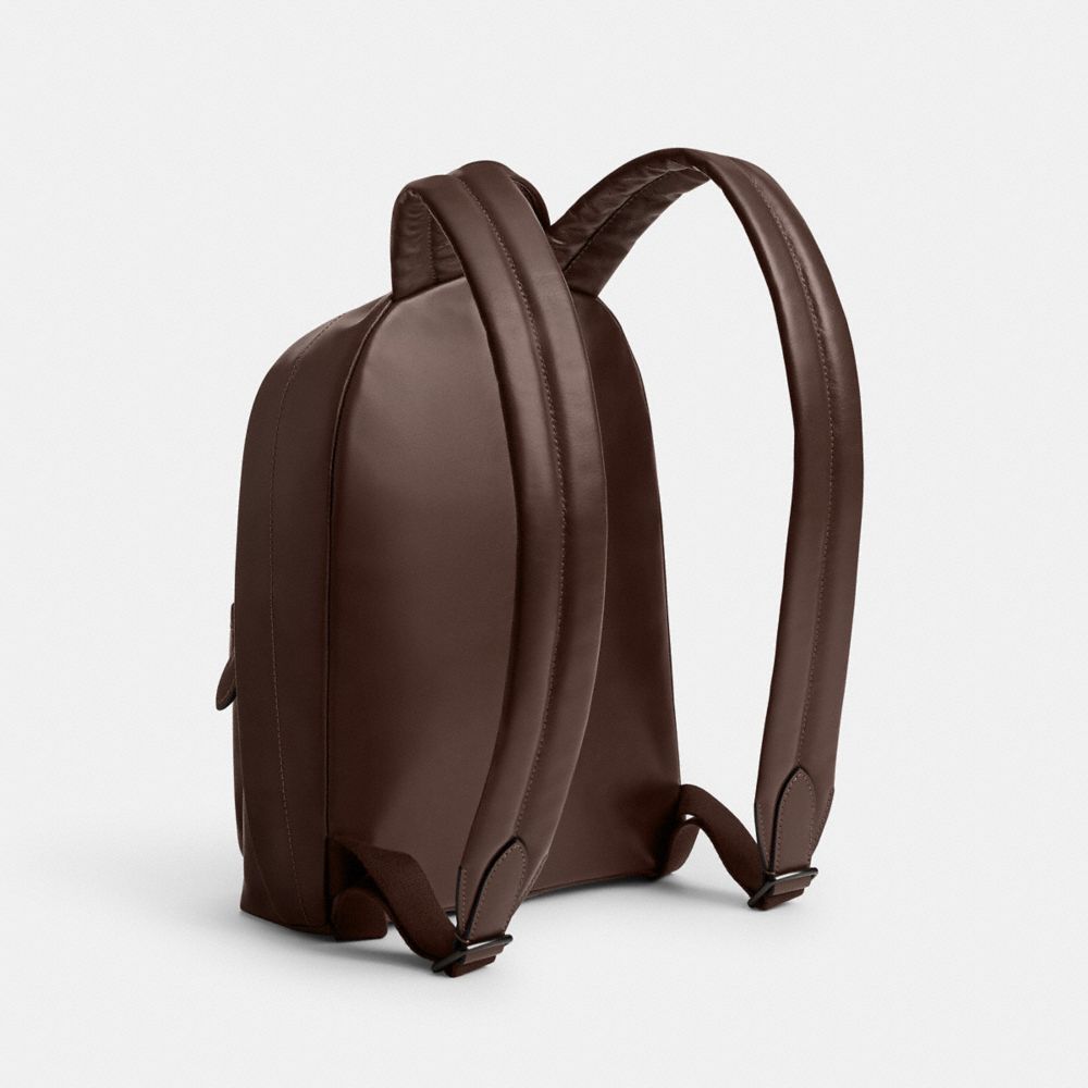 COACH®,Hall Backpack 22,Leather,Backpack,Logo,Adjustable,Lightweight Spacer Fabric,Casual,Brown,Angle View