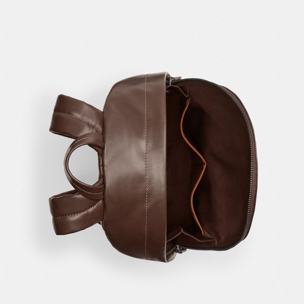 COACH®,Hall Backpack 22,Leather,Backpack,Logo,Metal,Adjustable,Lightweight Spacer Fabric,Casual,Brown,Inside View,Top View