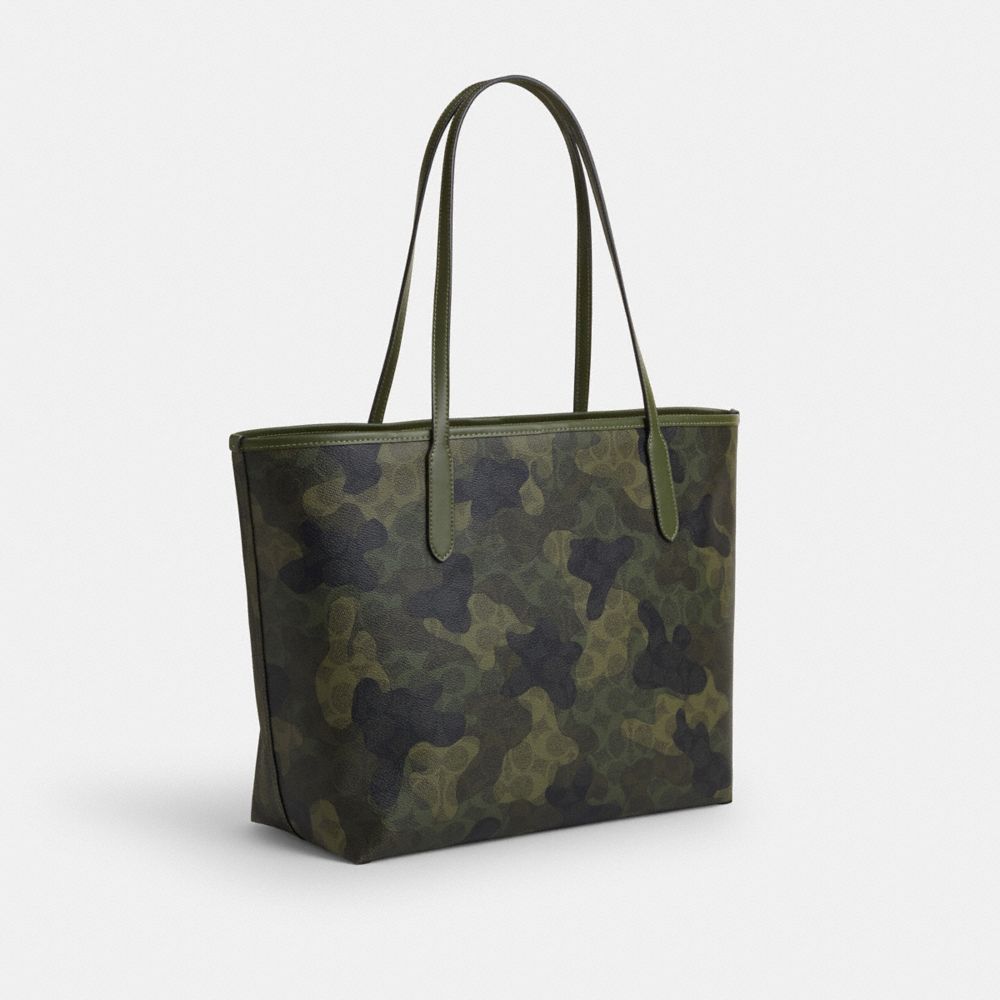 COACH®,City Tote Bag In Signature Camo Print,Multi Color,Angle View