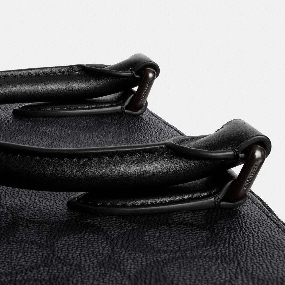COACH®,Gotham Slim Briefcase In Signature Canvas,Briefcase,Work,Gray,Multi Color,Closer View